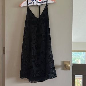 Black Alice and Olivia t-strap mini dress